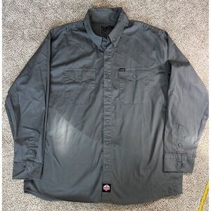 Dixxon Workforce Shirt Mens Form and Function 3XL Gray Long Sleeve Button Down
